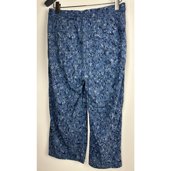 ATHLETA 2 PC Set Bomber Jacket & Wide Leg Crop Pant Navy Leopard Size Large 12 - Picture 11 of 16